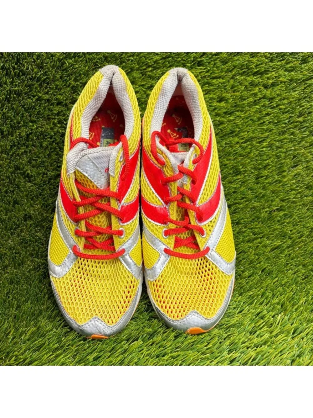 Newton Distance S Womens Size 8.5 Yellow Red Silver Running Shoes Sneakers